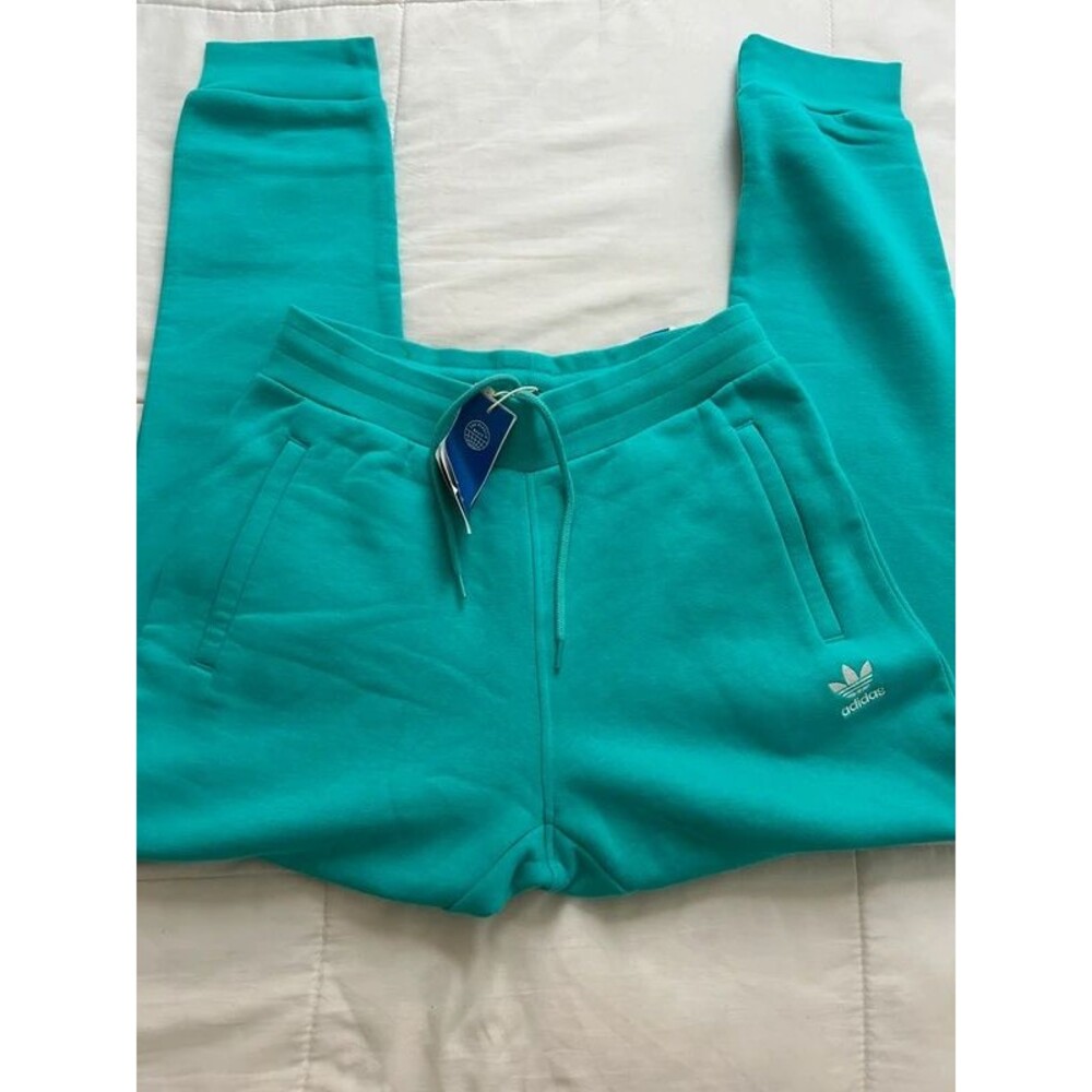 NWT adidas Originals Men's Trefoil Fleece Pants Slim Joggers Teal Semi Mint